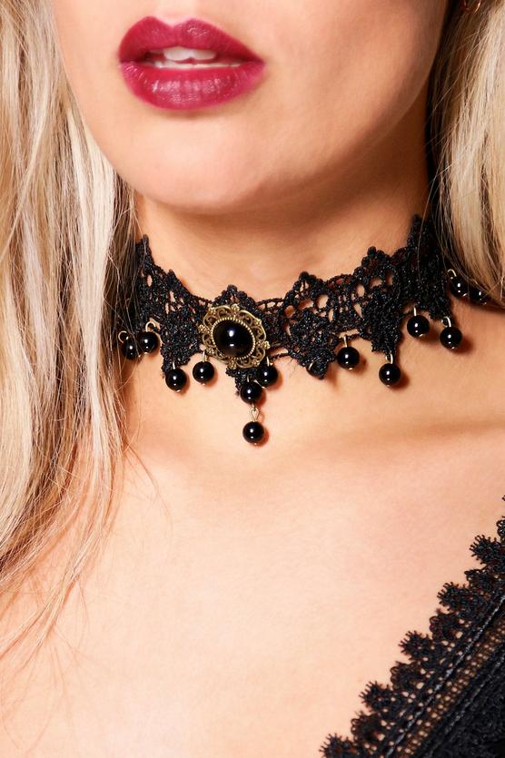 Plus Elle Beaded Lace Choker